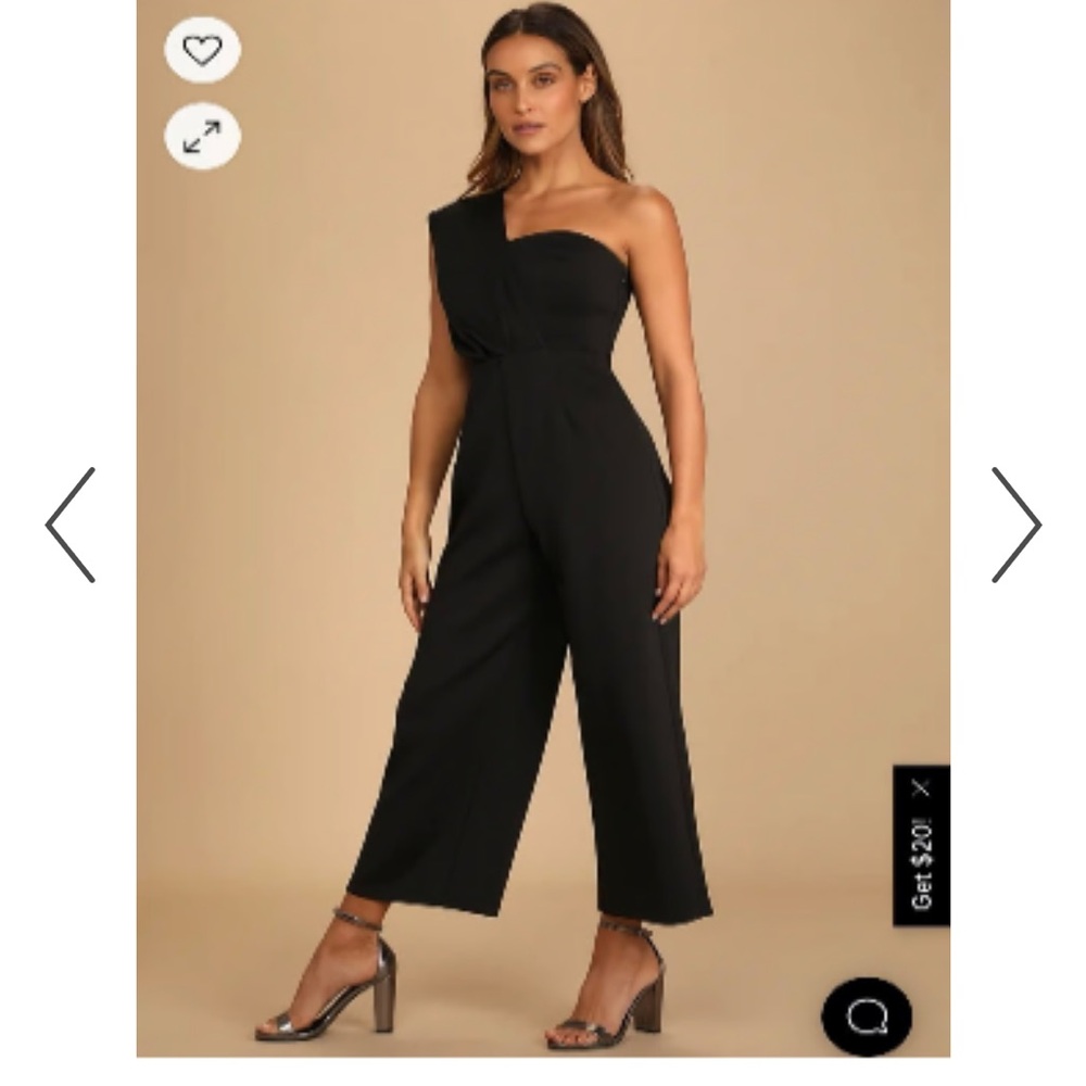 Lulus one shoulder wide leg jumpsuit size M